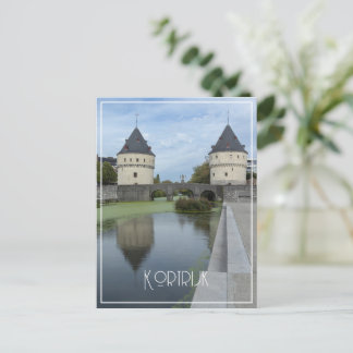 Cartão Postal De Festividades Torres Broel Reflections, Kortrijk, Bélgica