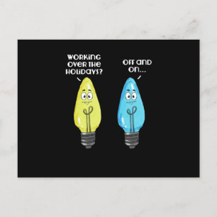 Cartão Postal De Festividades Trabalhando Durante as Férias