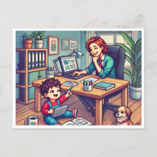 Cartão Postal De Festividades Traga seu filho para o dia do trabalho