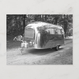 Cartão Postal De Festividades Trailer da Campa Vintage Poleted AS Caravel PC B&W