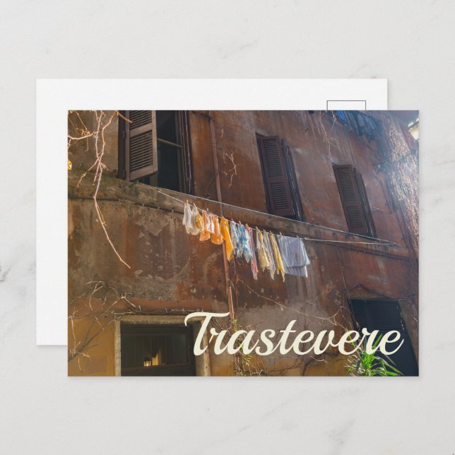 Cartão Postal De Festividades Trastevere Roma (Frente/Verso)