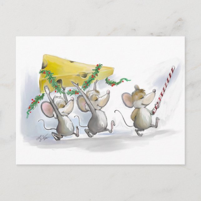 Cartão Postal De Festividades Trazendo O Cartão-Postal De Queijo De Natal (Frente)