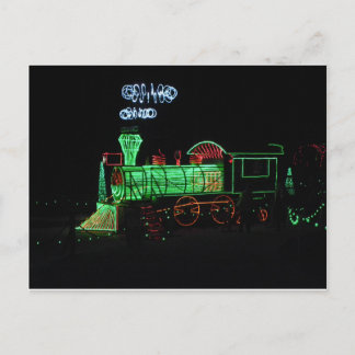 Cartão Postal De Festividades Trem da luz de Natal
