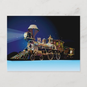 Cartão Postal De Festividades trem de Natal
