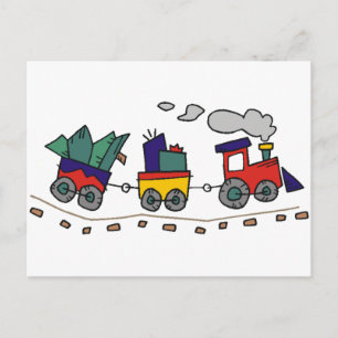 Cartão Postal De Festividades trem de Natal