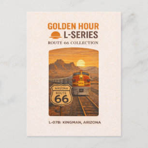 Cartão Postal De Festividades Trem Retro Santa Fe Rota 66 Kingman Arte
