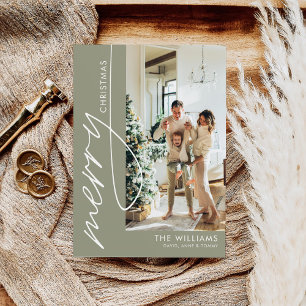 Cartão Postal De Festividades Trendy Modern Photo Christmas