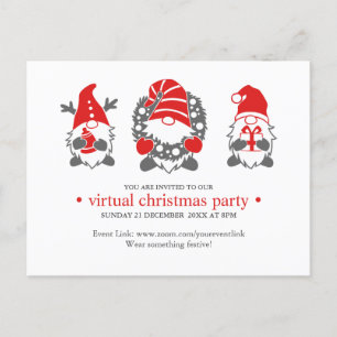 Cartão Postal De Festividades Três Gnomos Engraçados Festa de Natal Virtual
