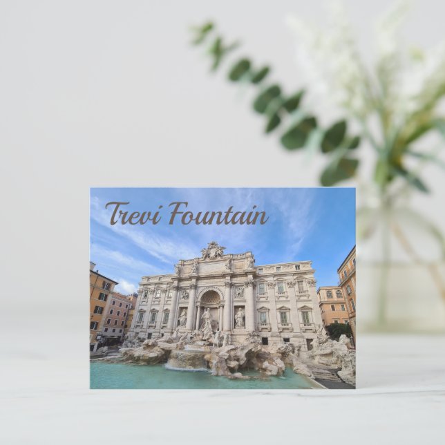 Cartão Postal De Festividades Trevi Fountain Roma Itália Holiday Panorama (Em pé/Frente)