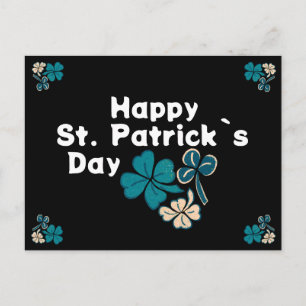 Cartão Postal De Festividades Trevo de Shamrock Irlandês Feliz Dia de São Patríc