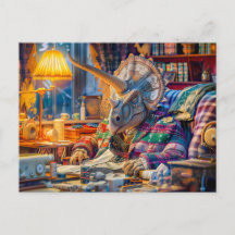 Tricerátops em cadeira de rodas