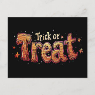 Cartão Postal De Festividades Trick ou Tratar Publicidade do Realty Halloween