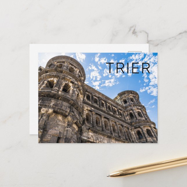Cartão Postal De Festividades Trier Porta Nigra Renânia-Palatinado Alemanha (Frente/Verso In Situ)