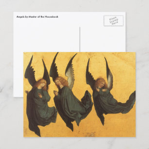 Cartão Postal De Festividades Trio de Anjos Renascentistas por Mestre do Lar