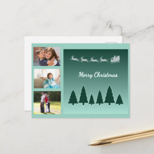 Cartão Postal De Festividades Trio de Natal do Trenó de Natal Perene