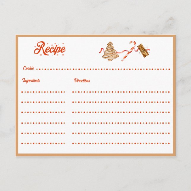 Cartão Postal De Festividades Troca de Biscoitos de Fim de Ano (Frente)