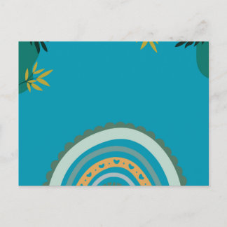 Cartão Postal De Festividades Tropical blue teal 