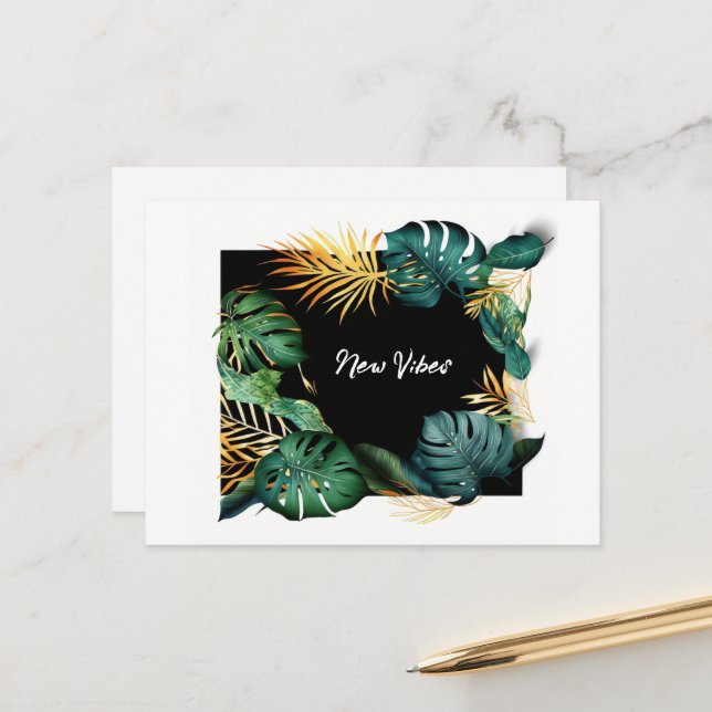 Cartão Postal De Festividades Tropical Mover Novo Cartão de Endereço (Frente/Verso In Situ)