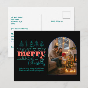Cartão Postal De Festividades Tropical Pop Aconchegante Arco Foto Feliz Natal