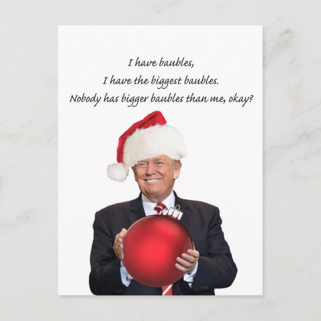 Cartão Postal De Festividades Trump Christmas: As maiores bolas (Frente)