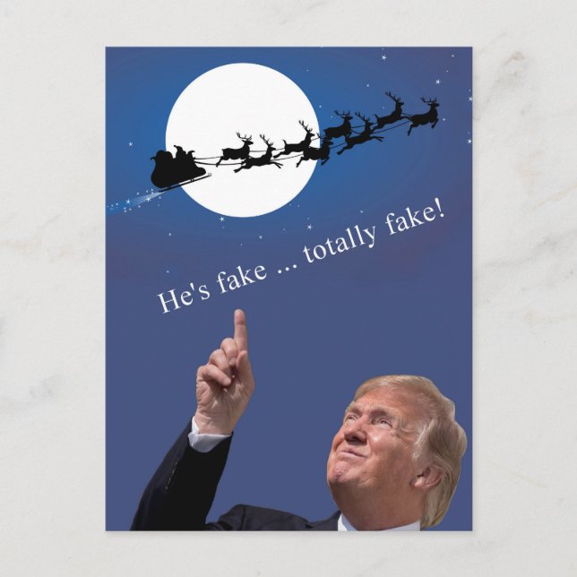 Cartão Postal De Festividades Trump Christmas: Papais noeis são falsos (Frente)