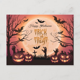Cartão Postal De Festividades Truque de Dia das Bruxas Spooky ou Tratar Design d