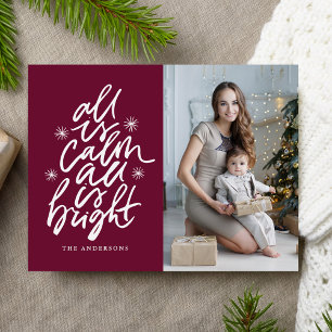 Cartão Postal De Festividades Tudo Com Letra Mão É Calmo Tudo É Foto Brilhante
