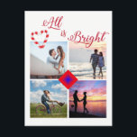Cartão Postal De Festividades Tudo é Foto Brilhante Collage Candy Cane Heart<br><div class="desc">Tudo é Foto Brilhante Collage Candy Cane Heart</div>