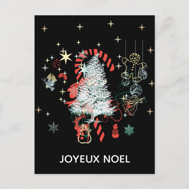 Cartão Postal De Festividades Tudo Natal Joyeux Noel Candy Candy Black (Frente)