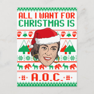 Cartão Postal De Festividades Tudo o que eu quero para o Natal é AOC