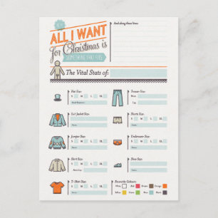 Cartão Postal De Festividades Tudo O Que Quero É Um Cartão-Postal Engraçado De N