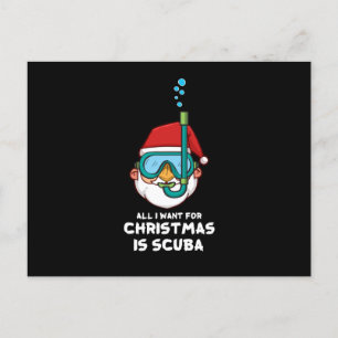 Cartão Postal De Festividades Tudo o que Quero para o Natal é o Mergulho de Nata