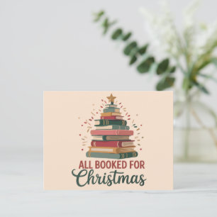 Cartão Postal De Festividades Tudo reservado para o Natal Livro Árvore Natal Pro