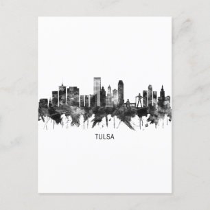 Cartão Postal De Festividades Tulsa Oklahoma Skyline BW