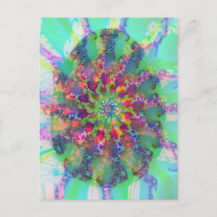 Cartão Postal De Festividades Turquesa Azul Verde Elegante abstrato