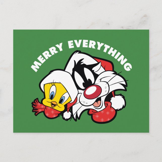 Cartão Postal De Festividades TWEETY™ & SYLVESTER™ "Feliz Tudo" (Frente)
