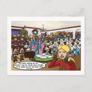 Cartão Postal De Festividades Twelve days of Christmas Card