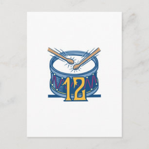 Cartão Postal De Festividades Twelve Drummers Drumming