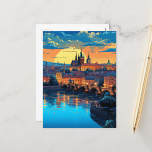 Cartão Postal De Festividades Twilight Magic sobre Praga