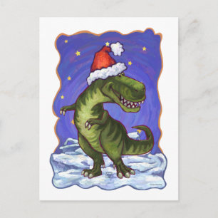Cartão Postal De Festividades Tyrannosaurus Christmas