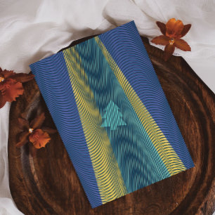 Cartão Postal De Festividades UFO Árvore Natal Abdução Blue Green Rad