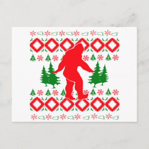 Cartão Postal De Festividades Ugly Xmas Bigfoot