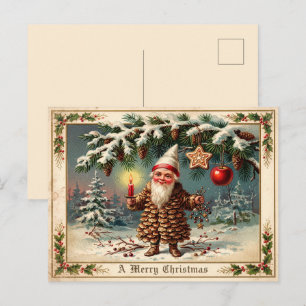 Cartão Postal De Festividades Um Alegre Natal de Pinha