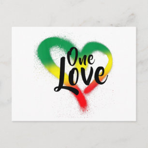 Cartão Postal De Festividades Um Amor Um Coração Vibes Reggae