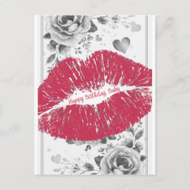 Cartão Postal De Festividades Um Beijo Para Você num Cartão de Aniversário Feliz