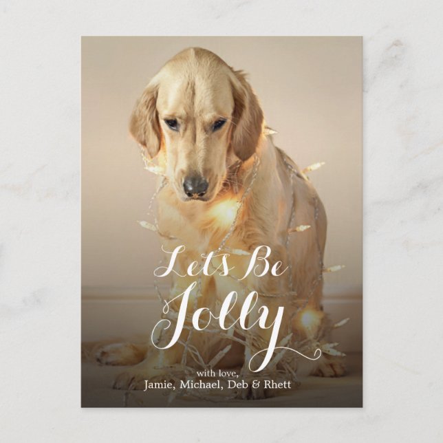 Cartão Postal De Festividades Um cão do golden retriever (Frente)