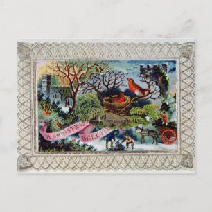 Cartão Postal De Festividades Um cartão-postal vitoriano