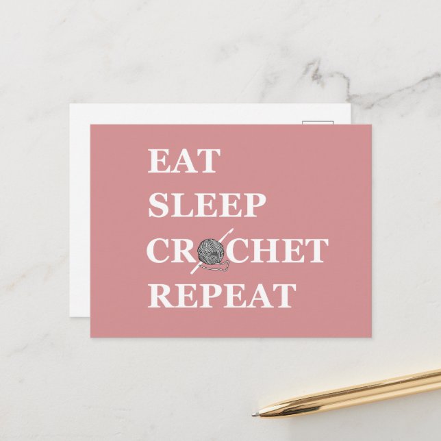 Cartão Postal De Festividades Um crochê engraçado costeleta dizendo presente (Frente/Verso In Situ)