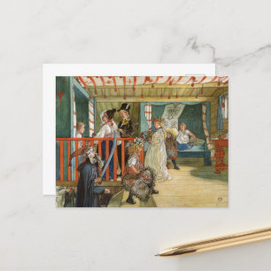 Cartão Postal De Festividades Um Dia de Celebração por Carl Larsson