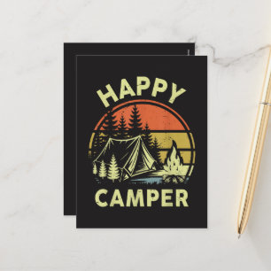 Cartão Postal De Festividades Um Feliz Aventureiro Menino Bebê Divertido Acampam